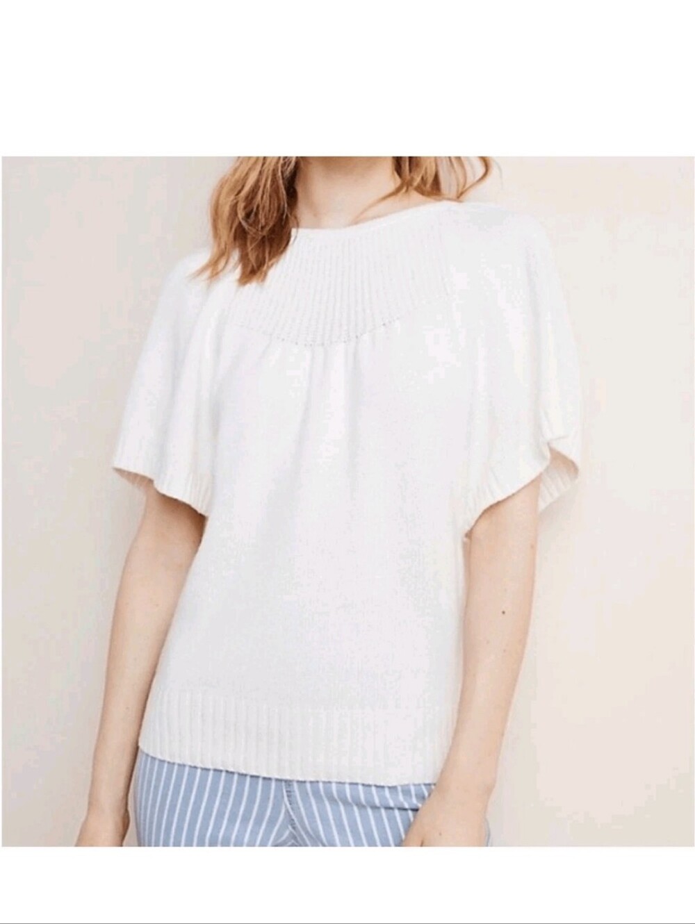 Anthropologie Belle Flutter Sleeve Wool Blend Sweater